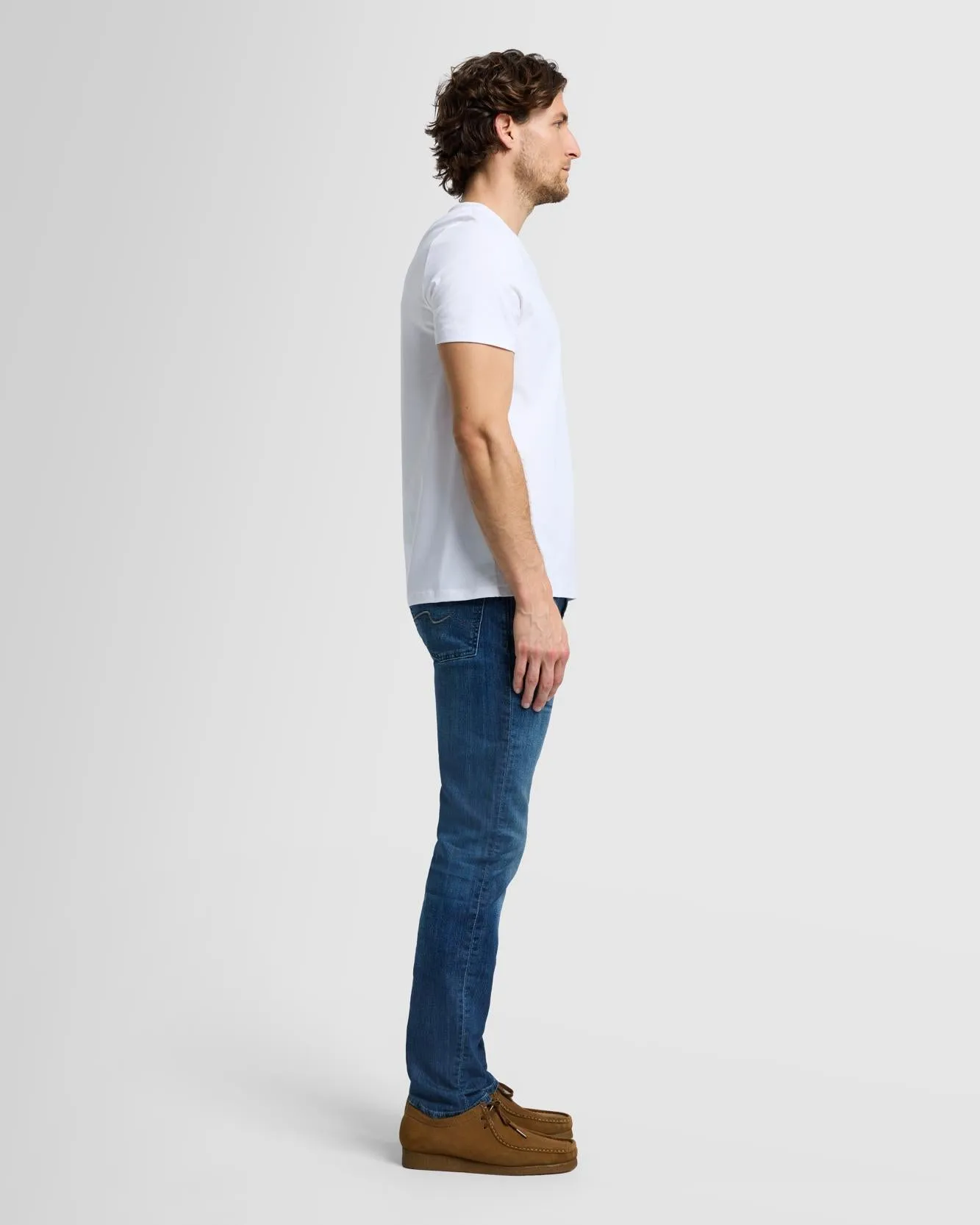 Luxe Performance V-Neck Tee in White sold by 7 For All Mankind product image thumbnail 4
