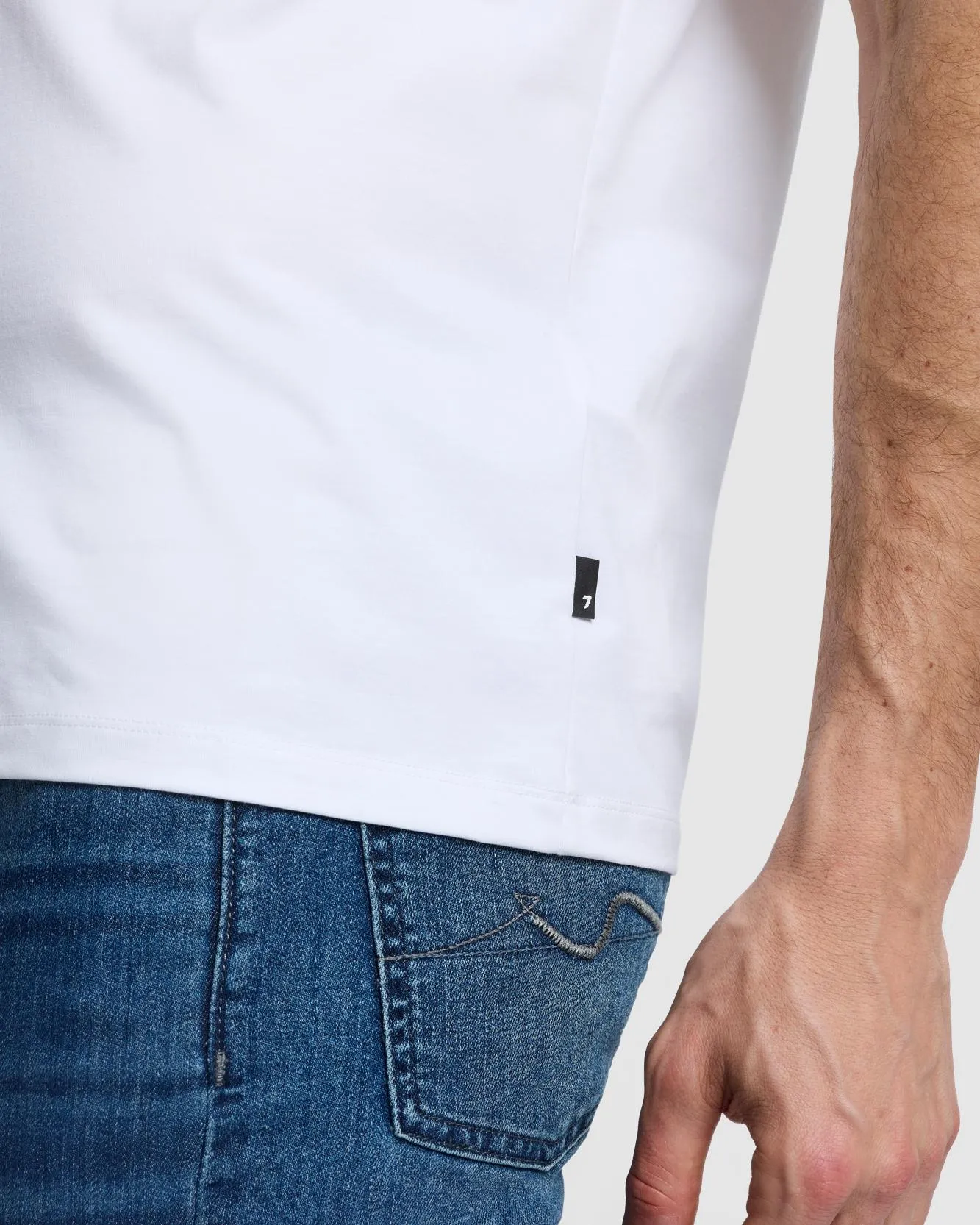 Luxe Performance V-Neck Tee in White sold by 7 For All Mankind product image thumbnail 5