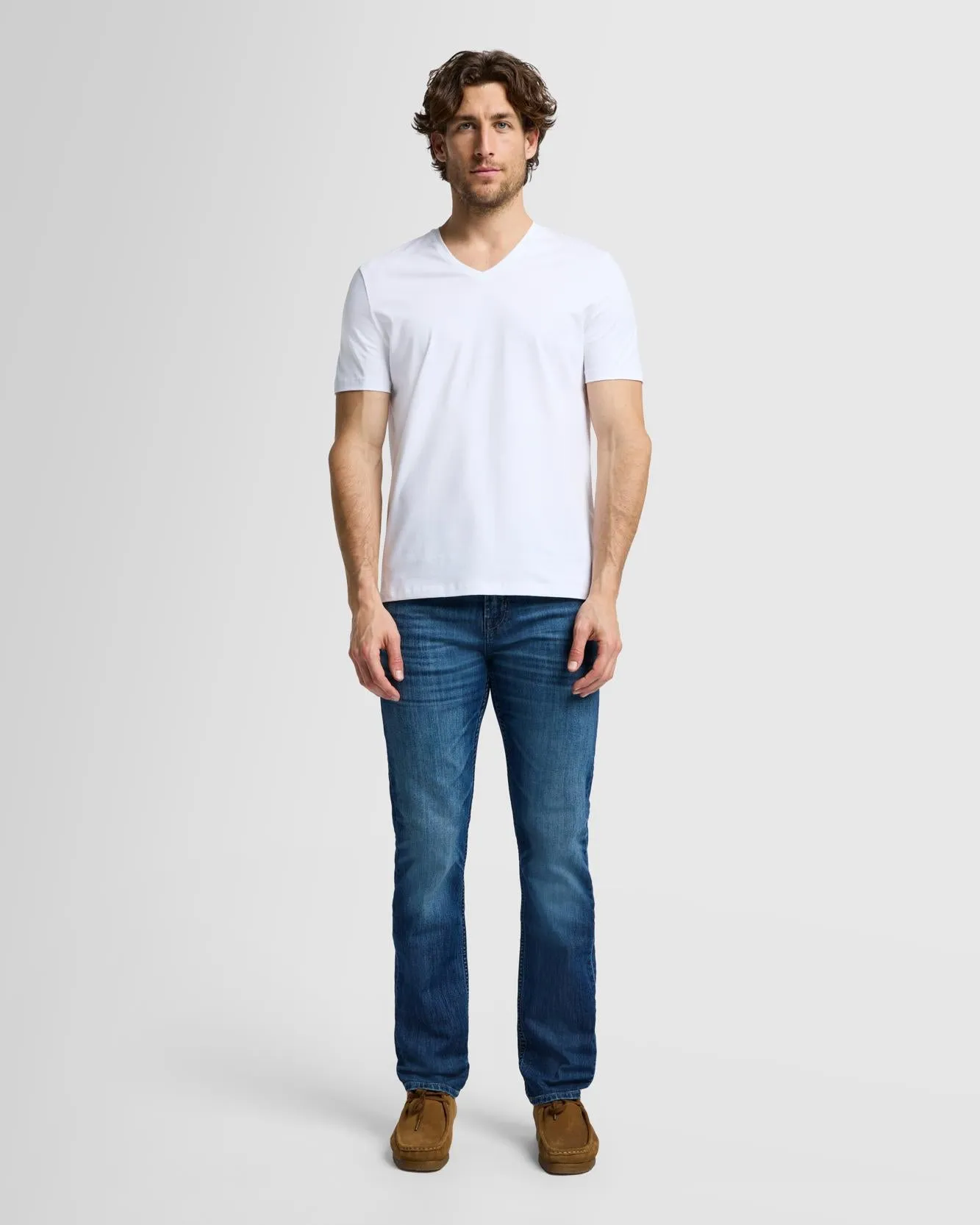 Luxe Performance V-Neck Tee in White sold by 7 For All Mankind product image thumbnail 2