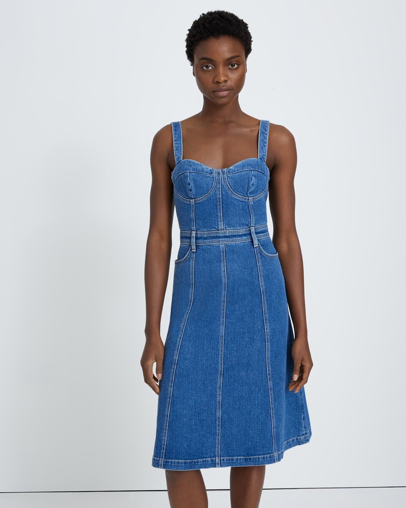 Beauty Denim Bustier Dress in Diana sold by 7 For All Mankind product image thumbnail 2