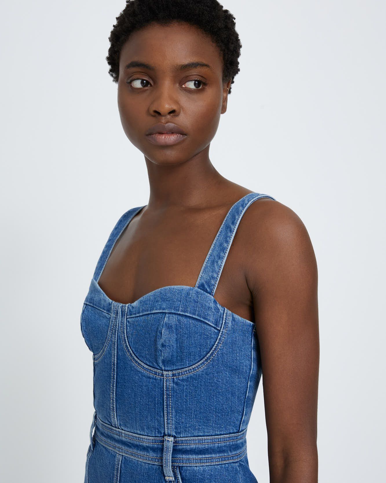 Beauty Denim Bustier Dress in Diana sold by 7 For All Mankind product image thumbnail 3