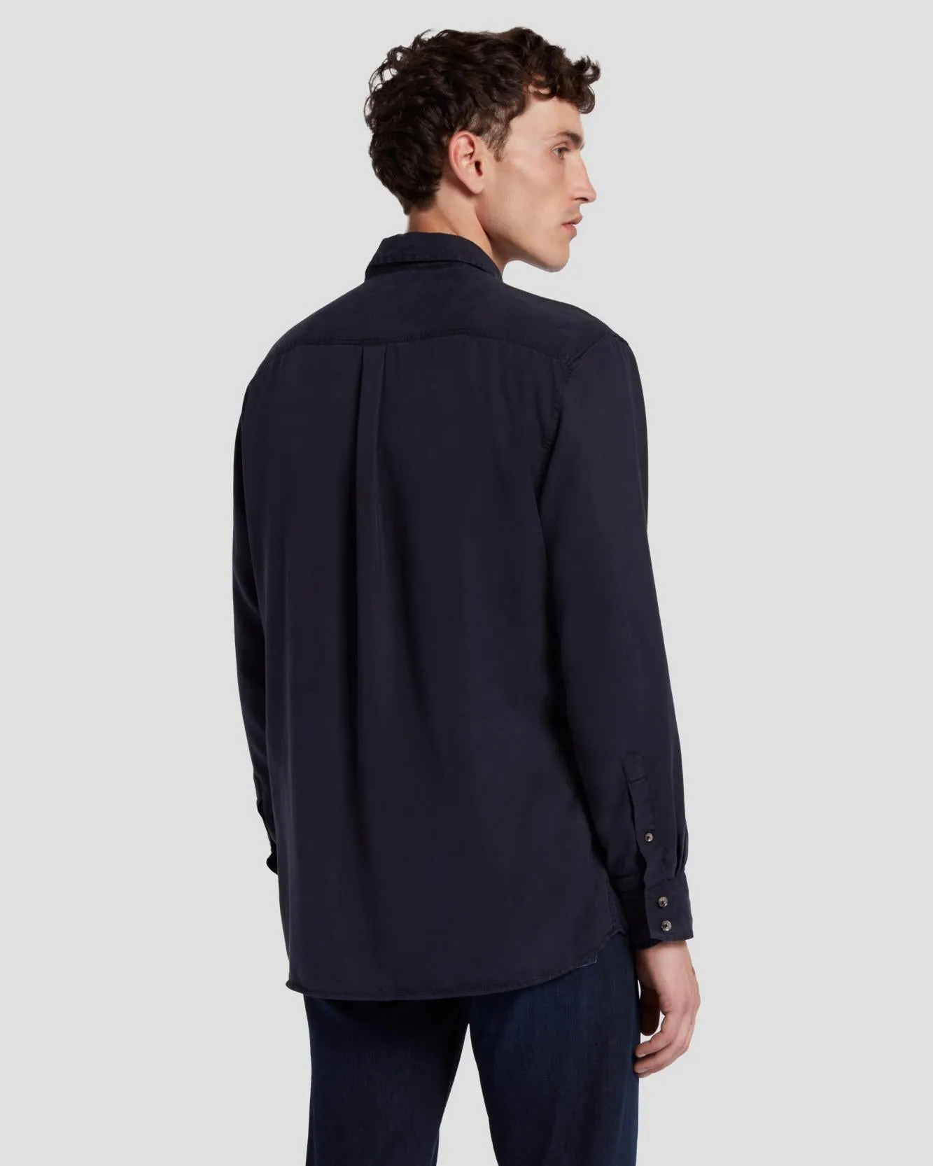 Tencel Shirt in Navy sold by 7 For All Mankind product image thumbnail 5