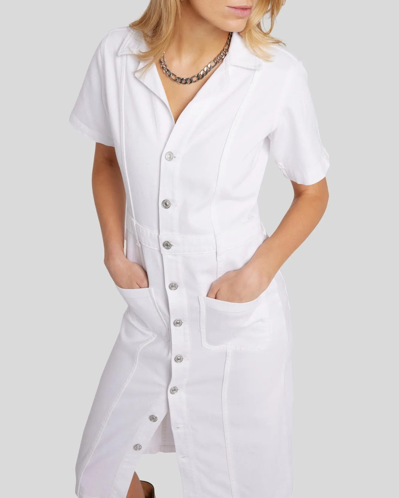 Luxe Vintage Patch Pocket Dress in Love Again sold by 7 For All Mankind product image thumbnail 3