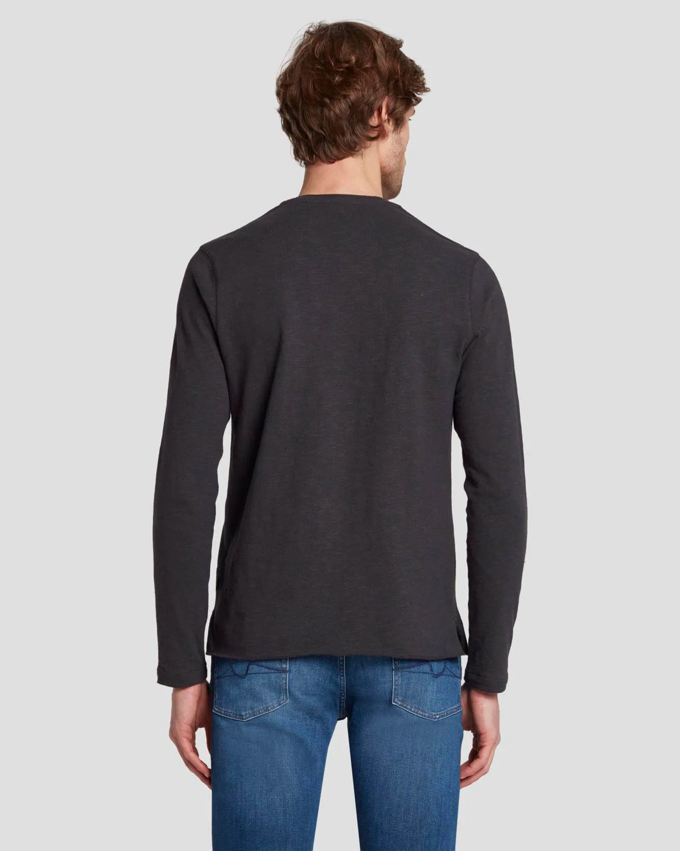 Long Sleeve Henley in Naval Blue sold by 7 For All Mankind product image thumbnail 4