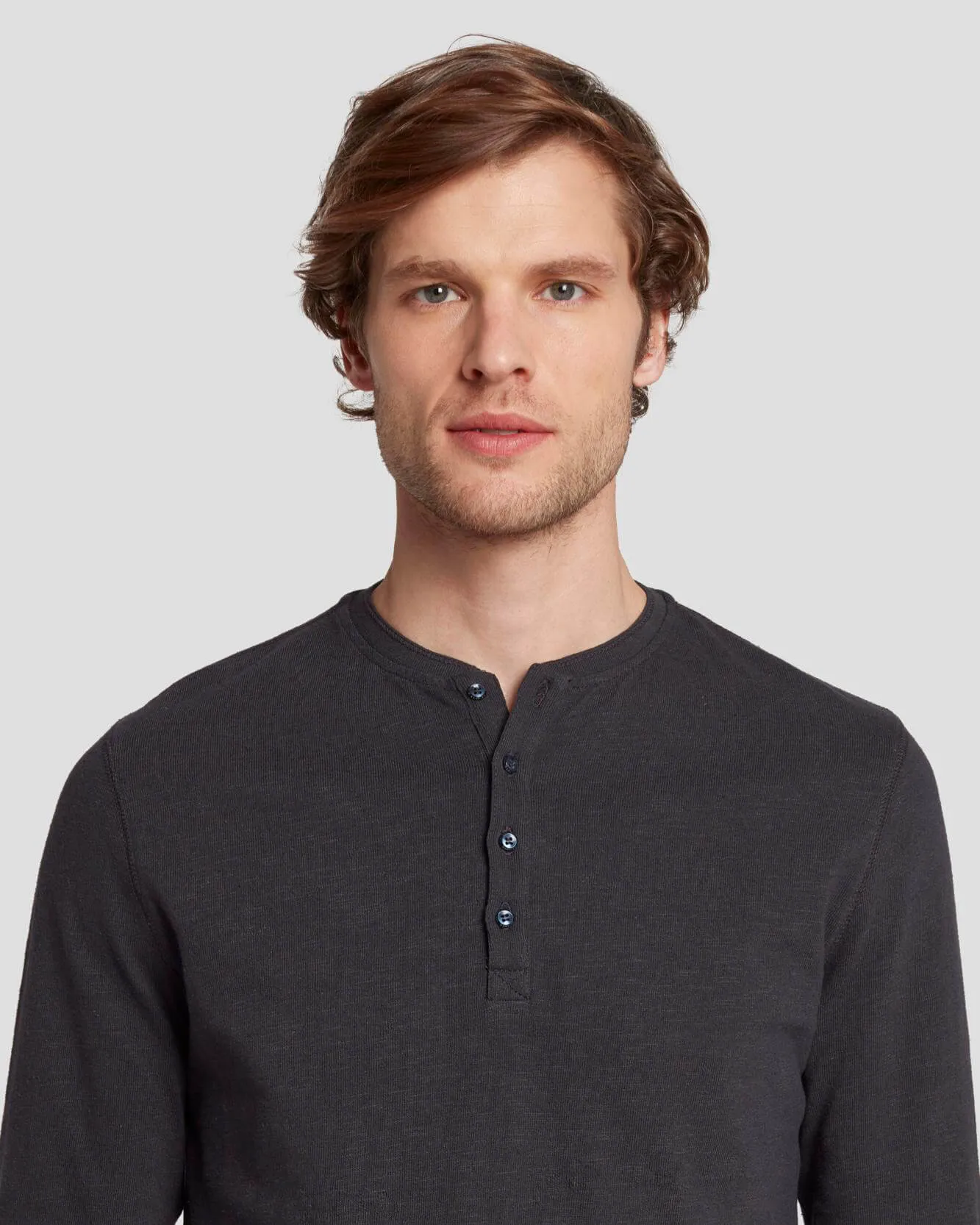 Long Sleeve Henley in Naval Blue sold by 7 For All Mankind product image thumbnail 5