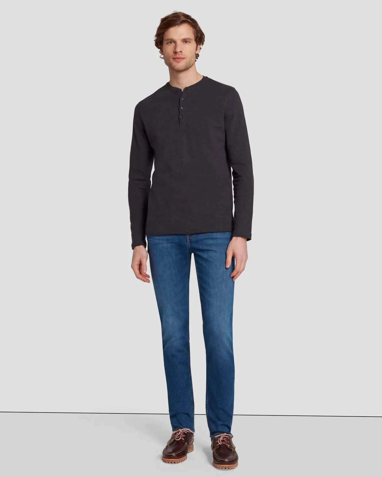 Long Sleeve Henley in Naval Blue sold by 7 For All Mankind product image thumbnail 3