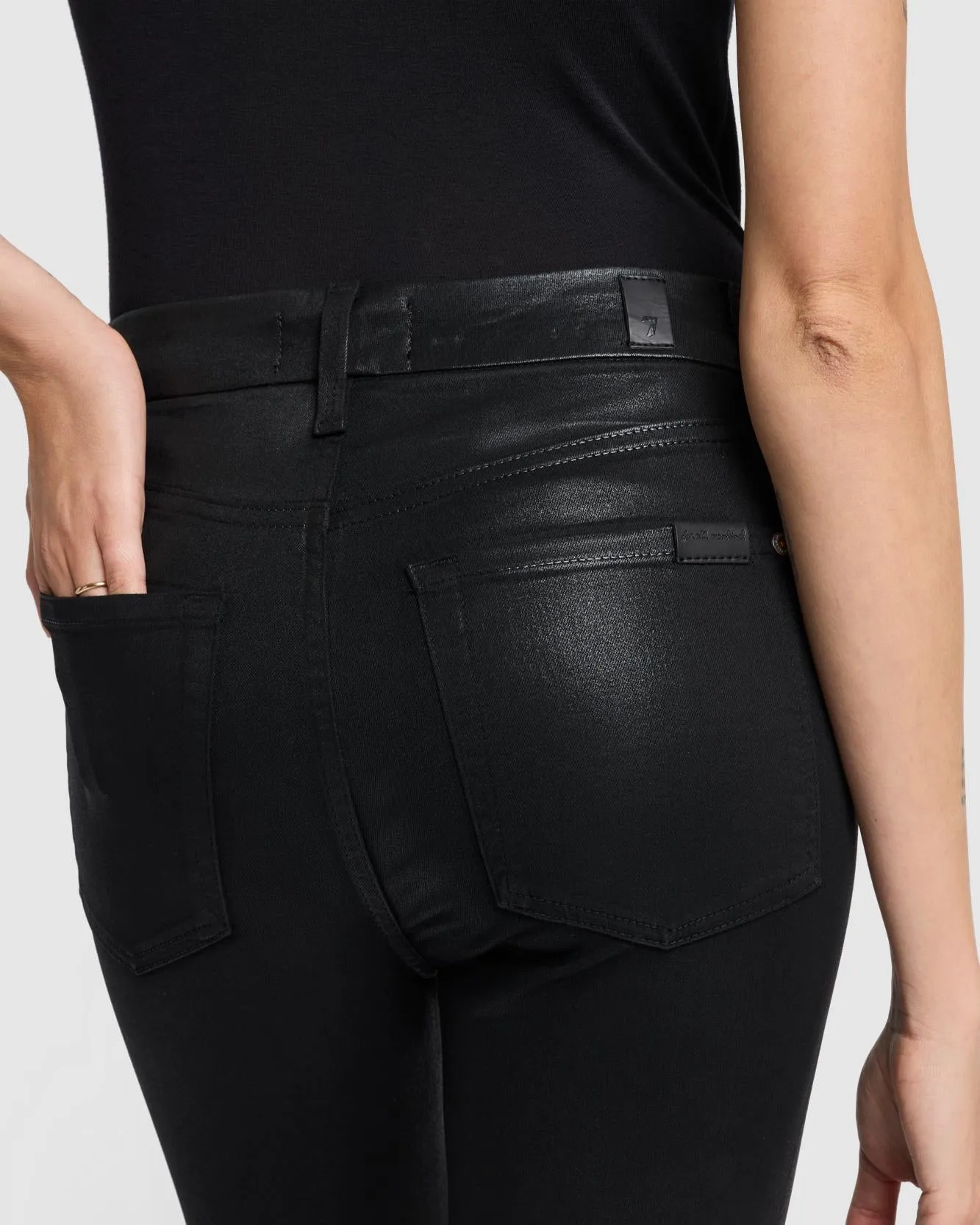 B(air) High Waist Ankle Skinny in Coated Black sold by 7 For All Mankind product image thumbnail 5