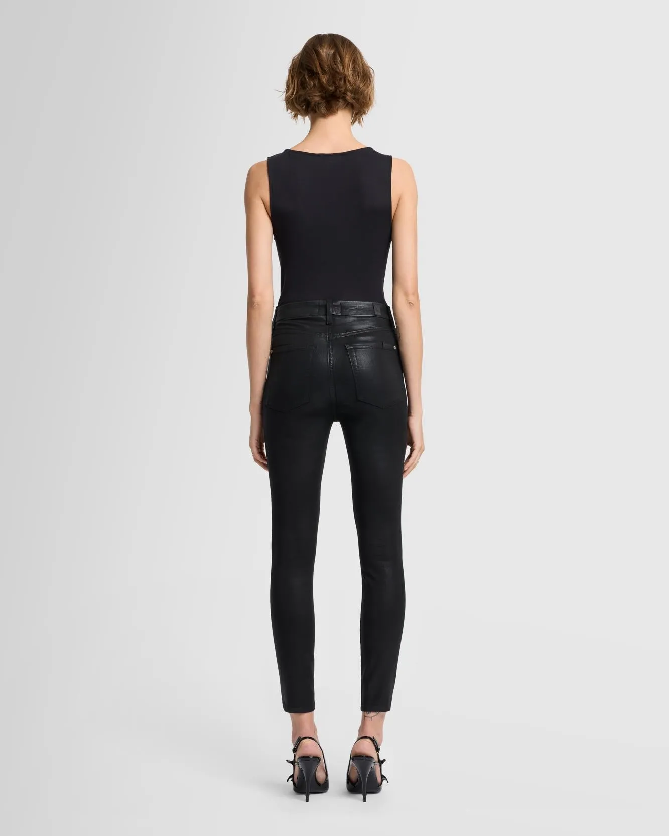 B(air) High Waist Ankle Skinny in Coated Black sold by 7 For All Mankind product image thumbnail 3