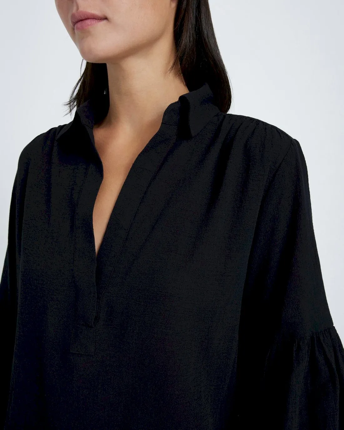 Balloon Sleeve Crepe Top In Jet Black sold by 7 For All Mankind product image thumbnail 3