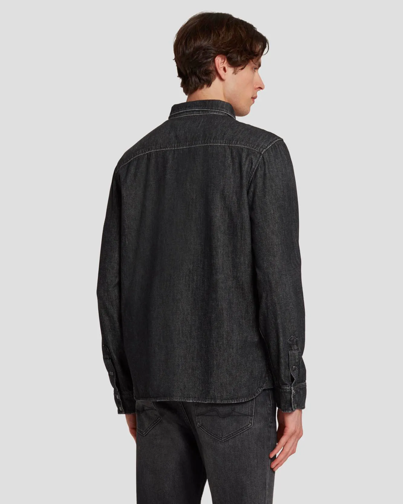 Western Denim Shirt in Shake Out sold by 7 For All Mankind product image thumbnail 4