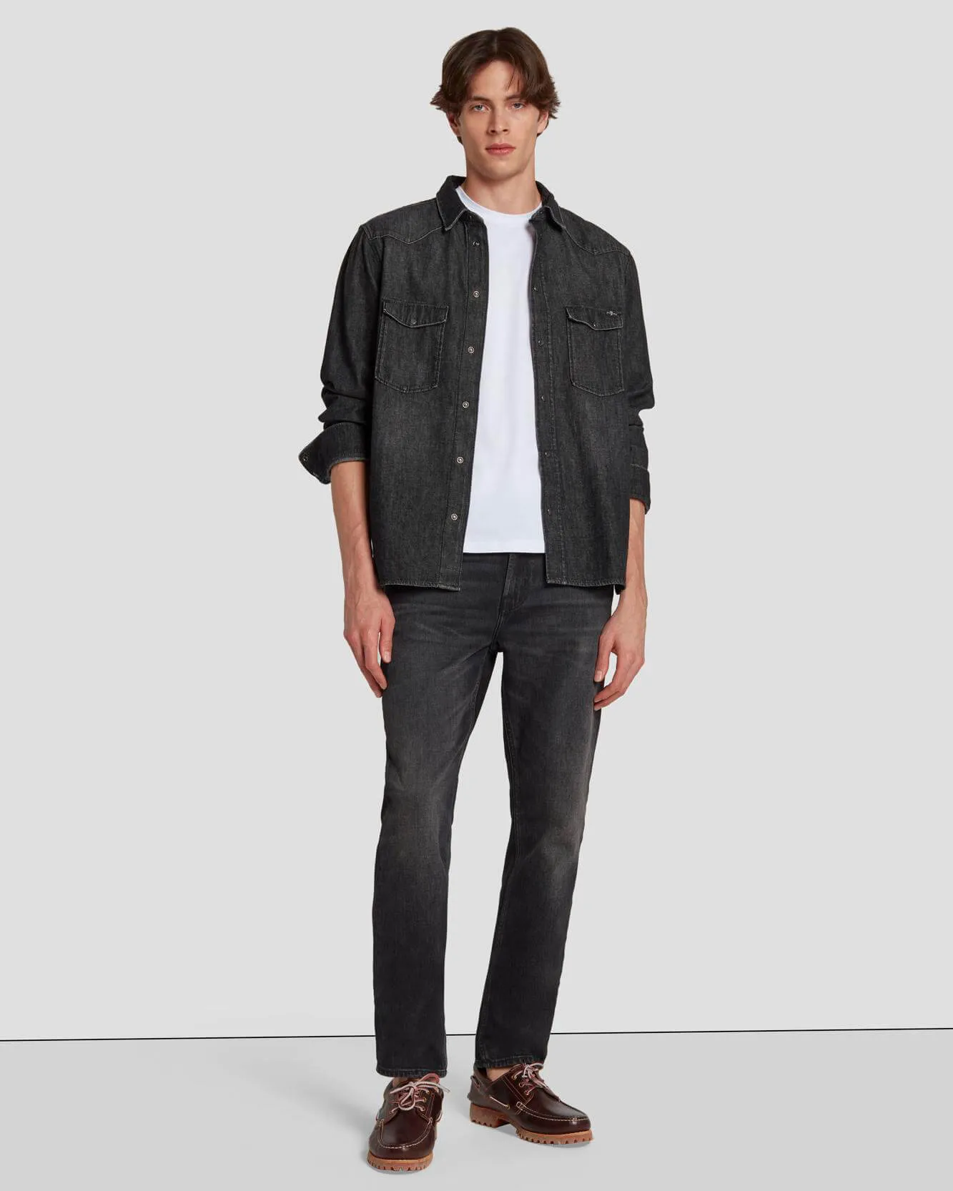 Western Denim Shirt in Shake Out sold by 7 For All Mankind product image thumbnail 5