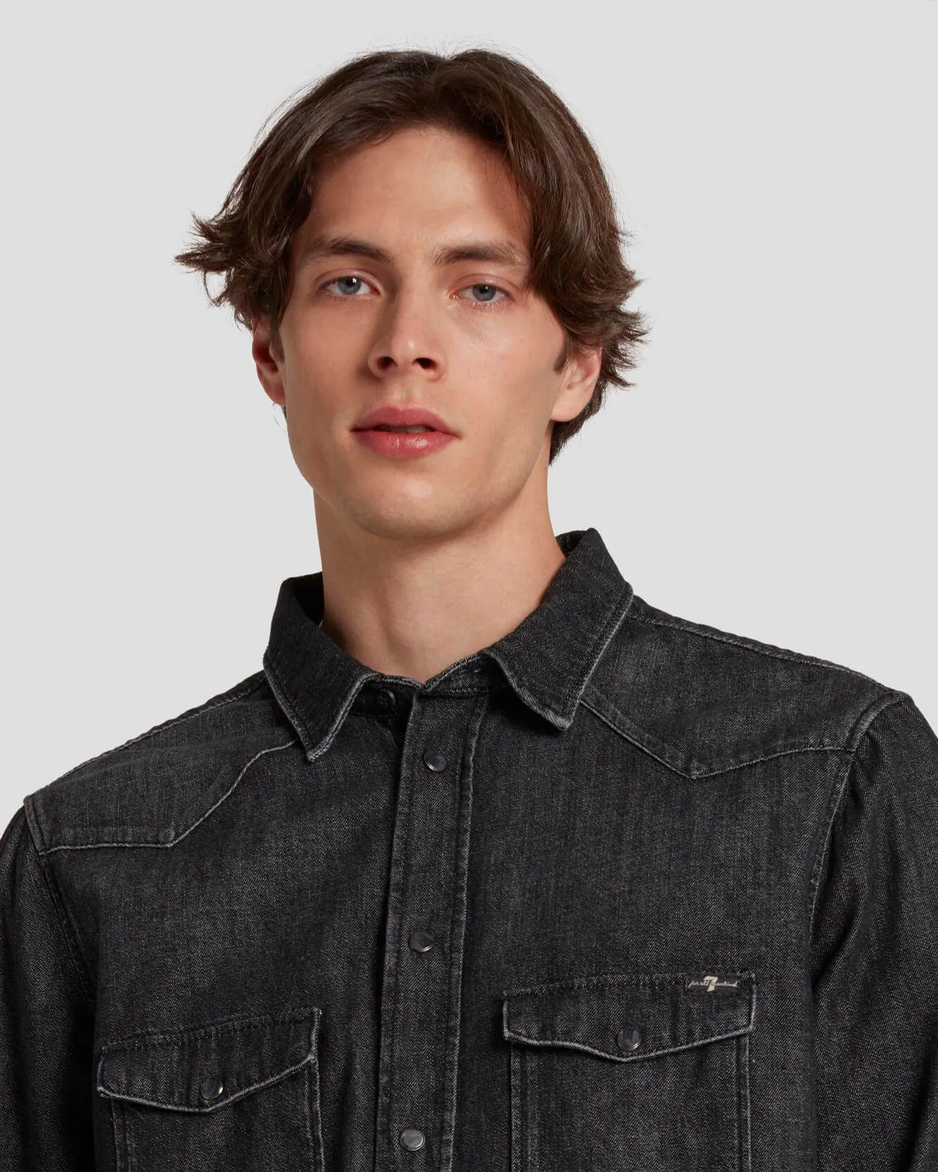 Western Denim Shirt in Shake Out sold by 7 For All Mankind product image thumbnail 3