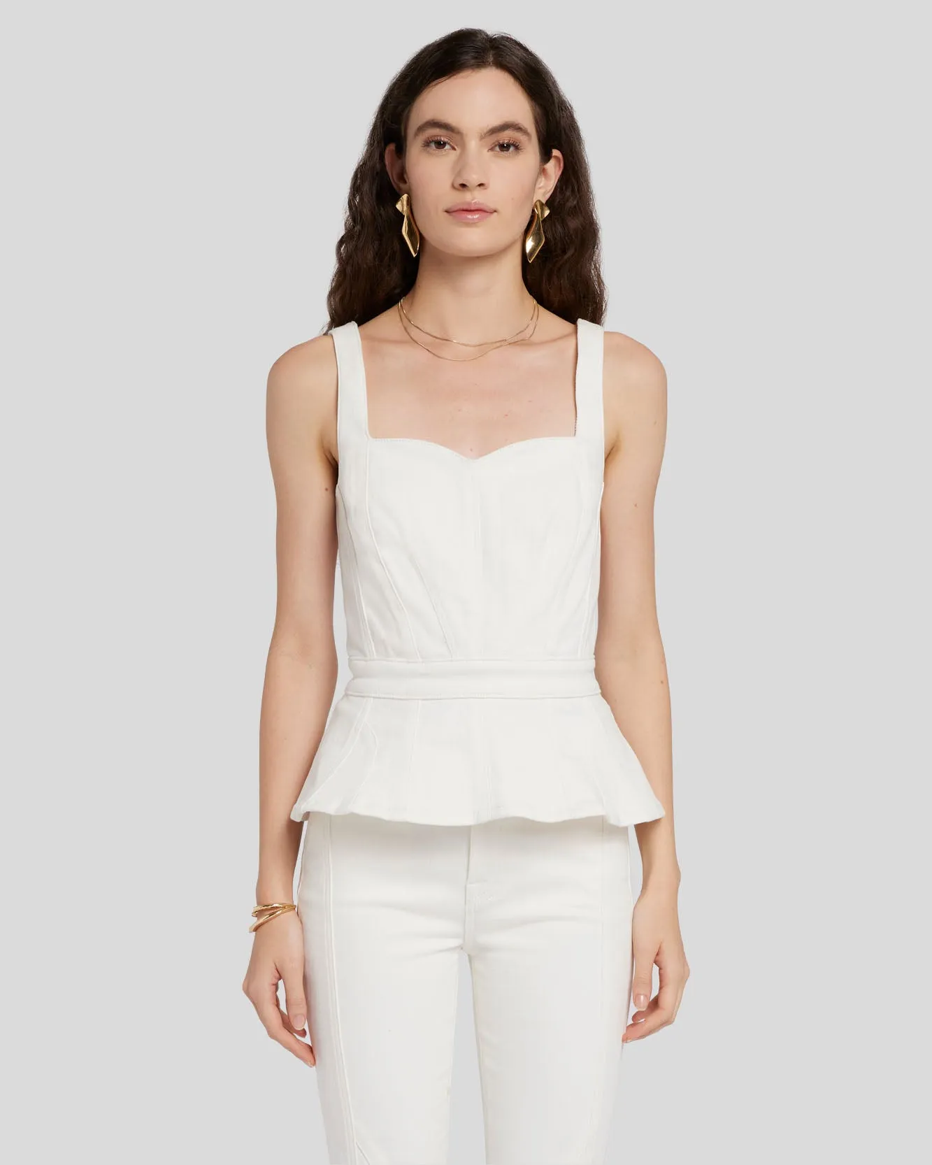 Sweetheart Seamed Top in Sunny sold by 7 For All Mankind product image thumbnail 5