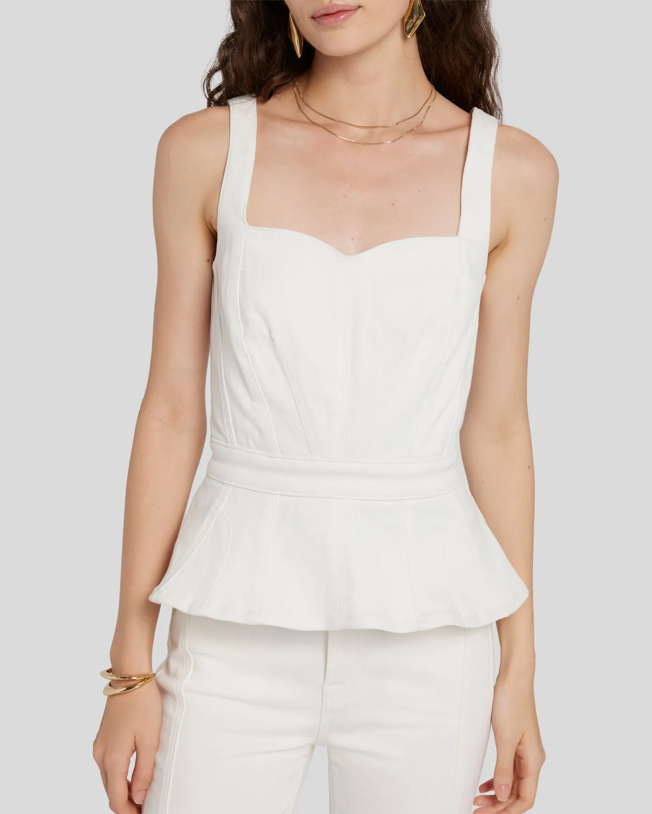 Sweetheart Seamed Top in Sunny sold by 7 For All Mankind product image thumbnail 3