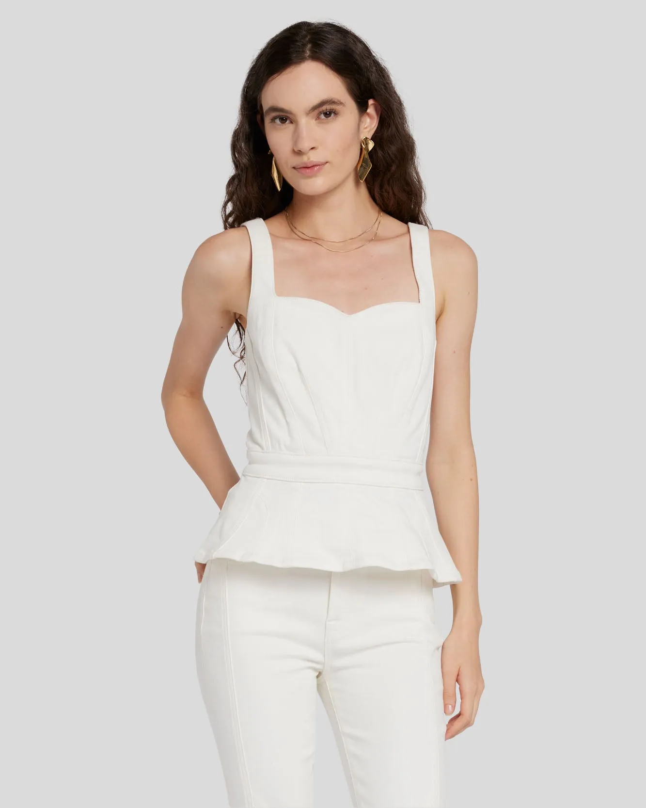 Sweetheart Seamed Top in Sunny sold by 7 For All Mankind