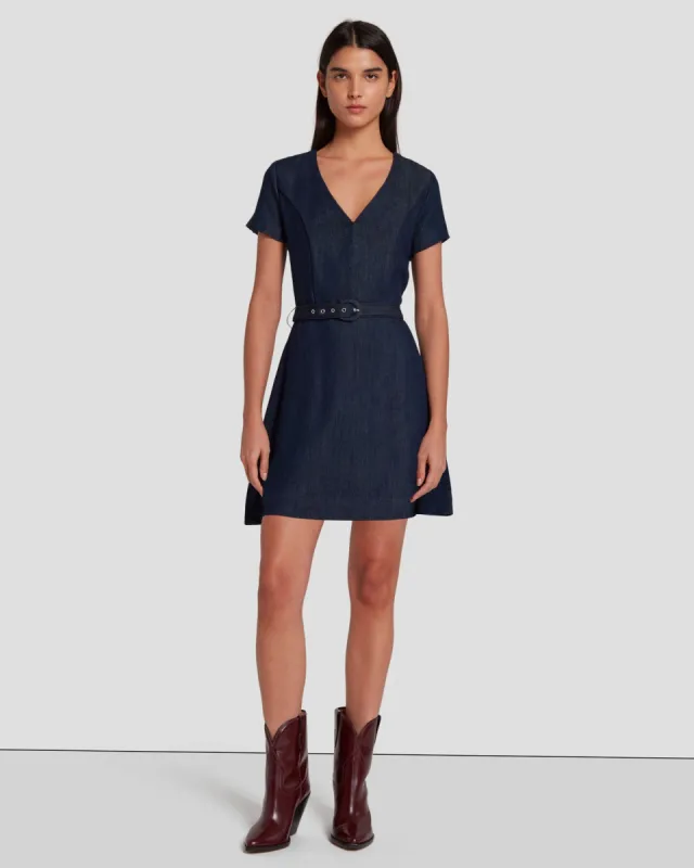 Denim Lustre Mod Dress in Dark Rinse sold by 7 For All Mankind