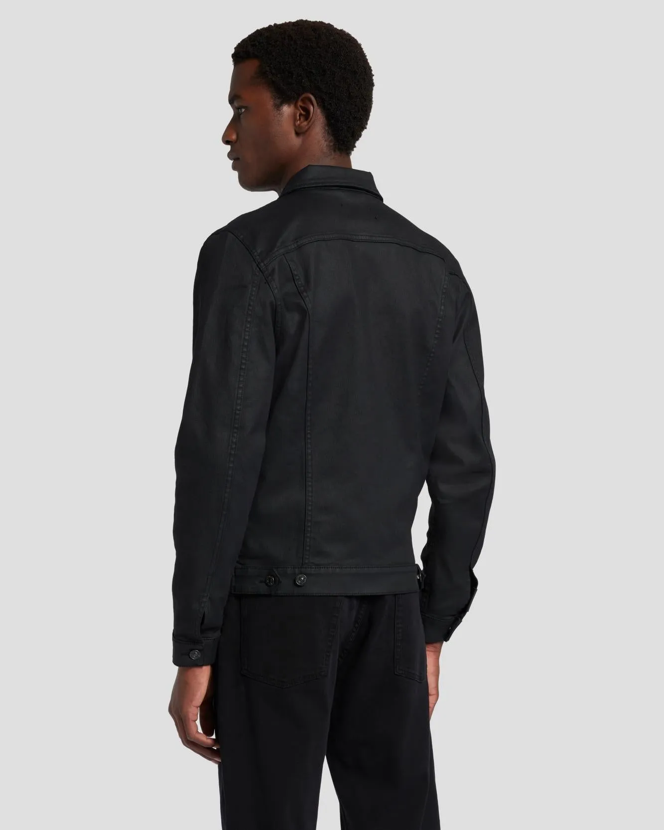 Perfect Trucker Jacket in Coated Black sold by 7 For All Mankind product image thumbnail 4