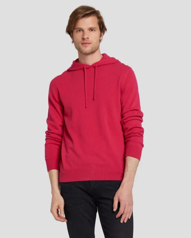 Cashmere Hoodie in Raspberry sold by 7 For All Mankind
