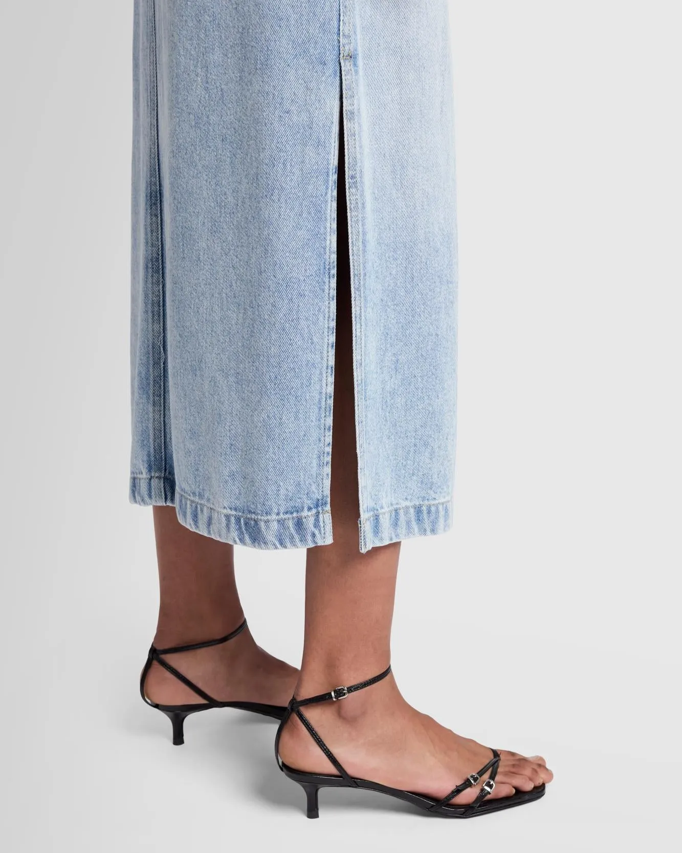 Denim Lustre Midi Skirt in Abyss sold by 7 For All Mankind product image thumbnail 4