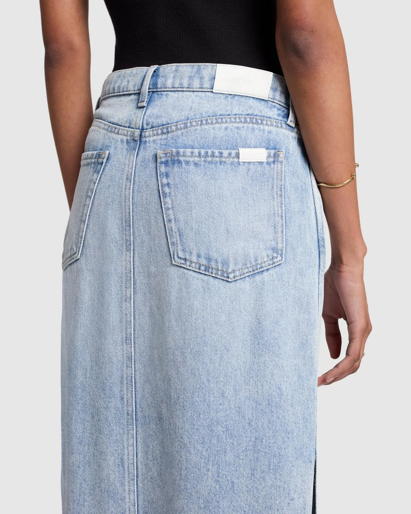 Denim Lustre Midi Skirt in Abyss sold by 7 For All Mankind product image thumbnail 5