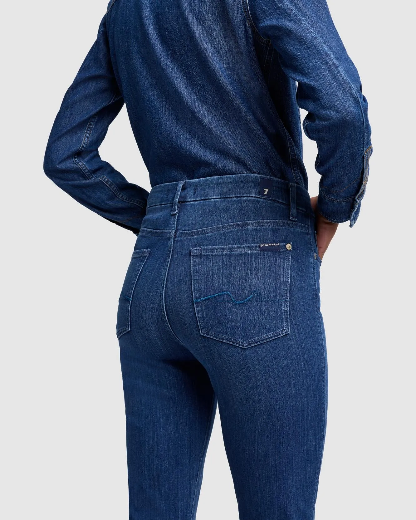 Slim Illusion High Rise Kimmie Straight in Neptune sold by 7 For All Mankind product image thumbnail 5