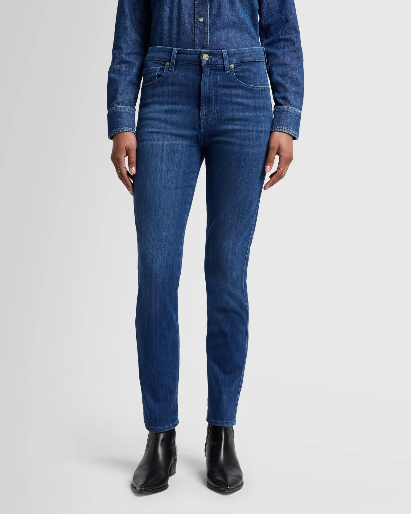 Slim Illusion High Rise Kimmie Straight in Neptune sold by 7 For All Mankind product image thumbnail 2