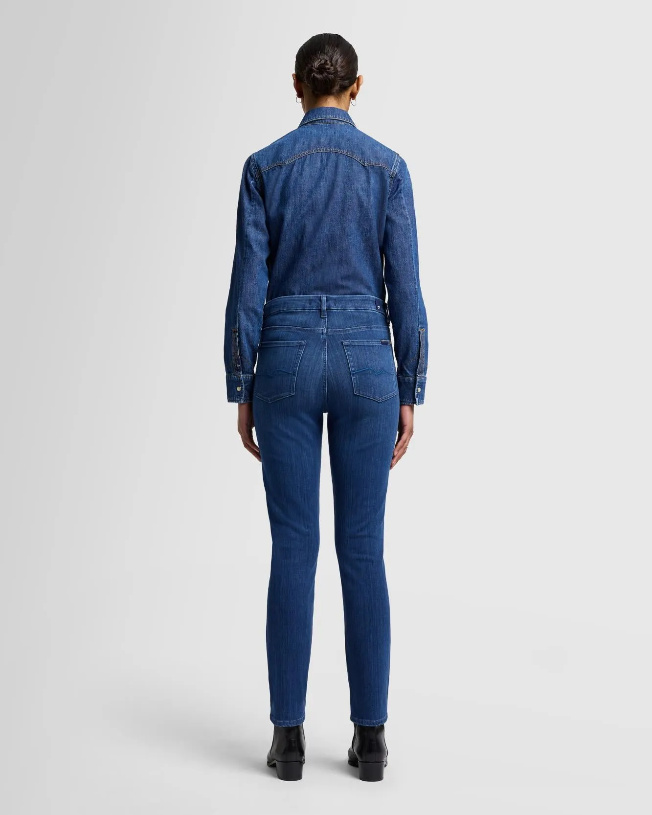 Slim Illusion High Rise Kimmie Straight in Neptune sold by 7 For All Mankind product image thumbnail 3
