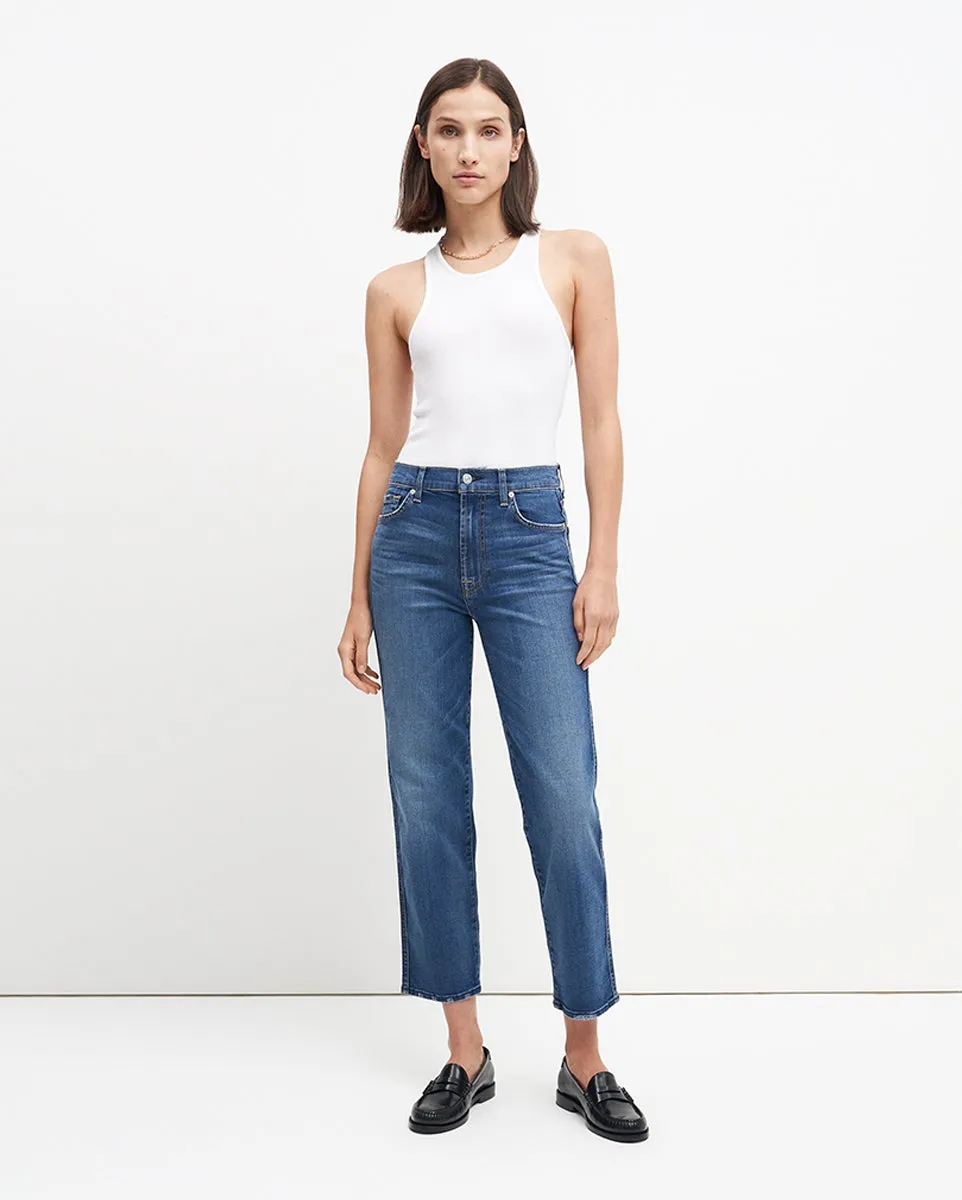 High Waist Cropped Straight in Distressed Authentic Light sold by 7 For All Mankind product image thumbnail 2