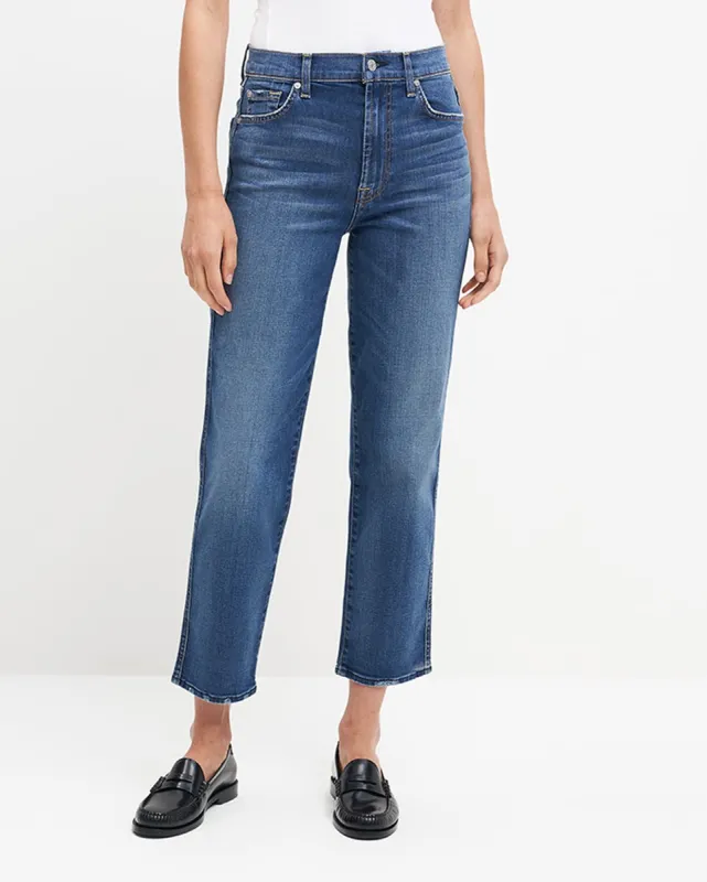 High Waist Cropped Straight in Distressed Authentic Light sold by 7 For All Mankind