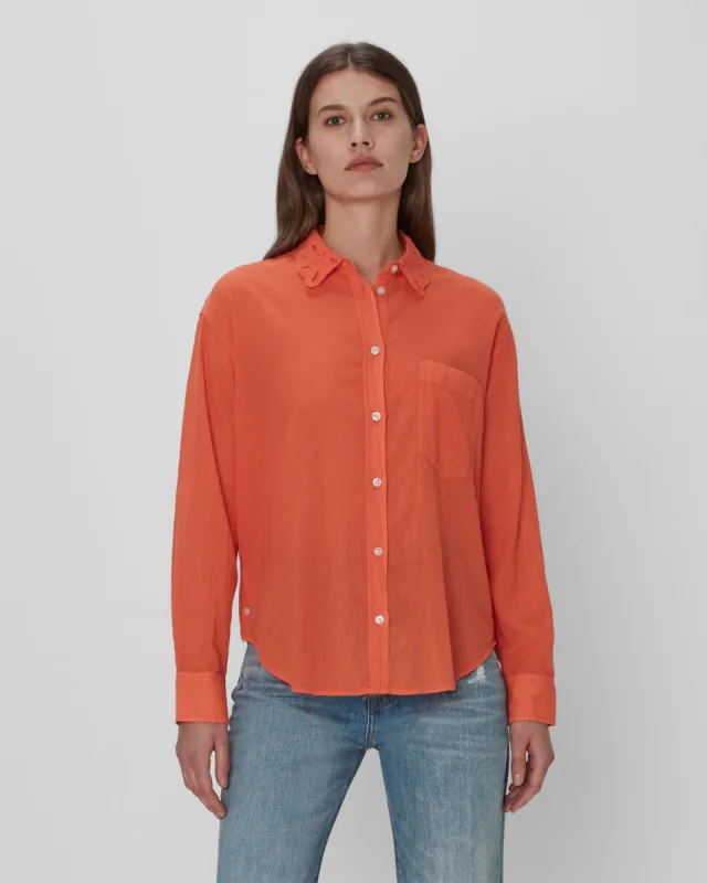 Eyelet Classic Shirt In Tigerlily sold by 7 For All Mankind