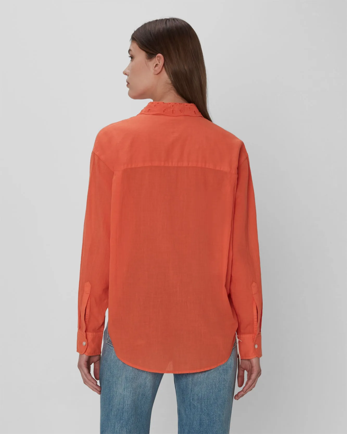 Eyelet Classic Shirt In Tigerlily sold by 7 For All Mankind product image thumbnail 3