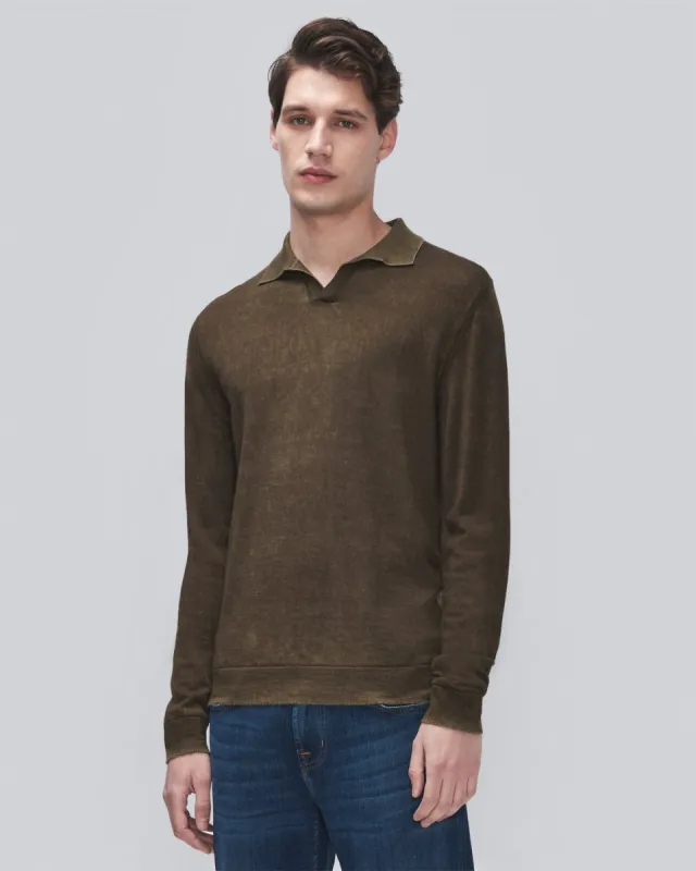 Merino Polo in Forest sold by 7 For All Mankind
