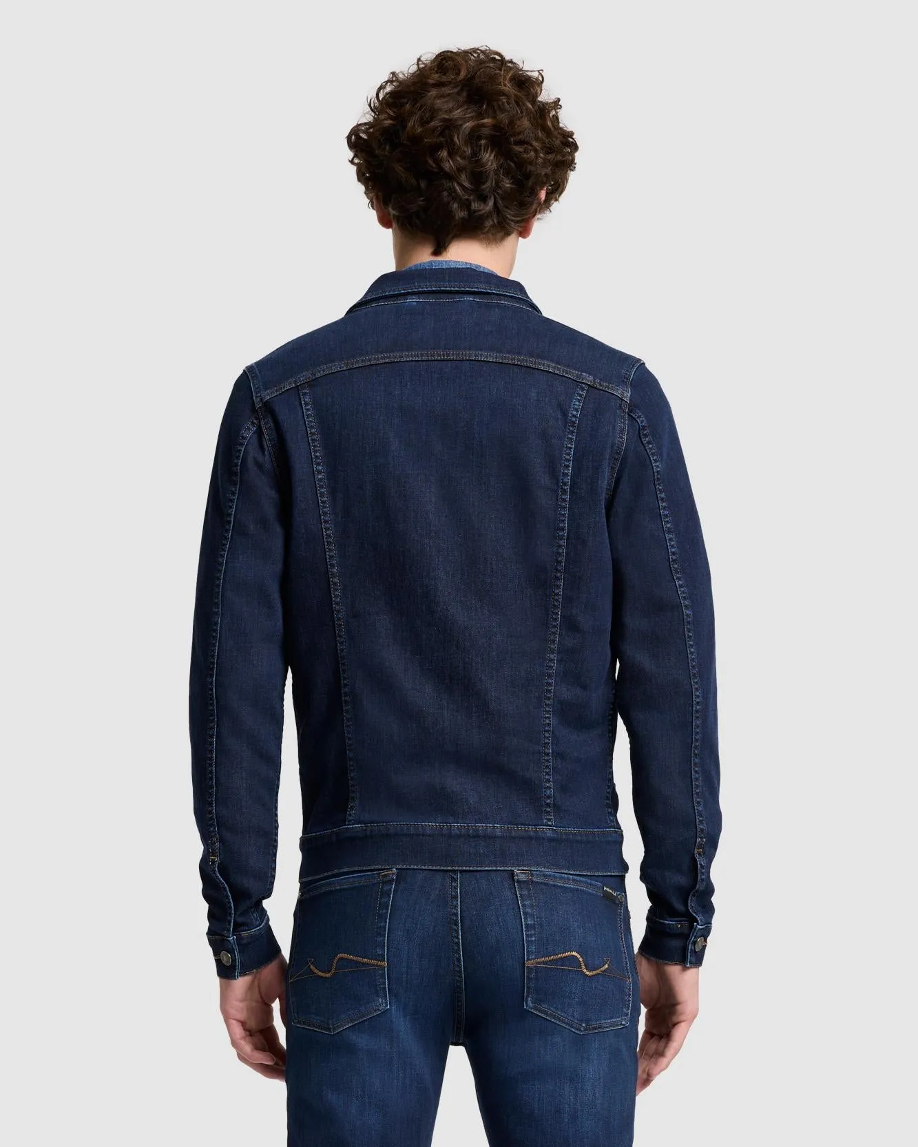 Luxe Performance Perfect Trucker Jacket in Maestro sold by 7 For All Mankind product image thumbnail 4