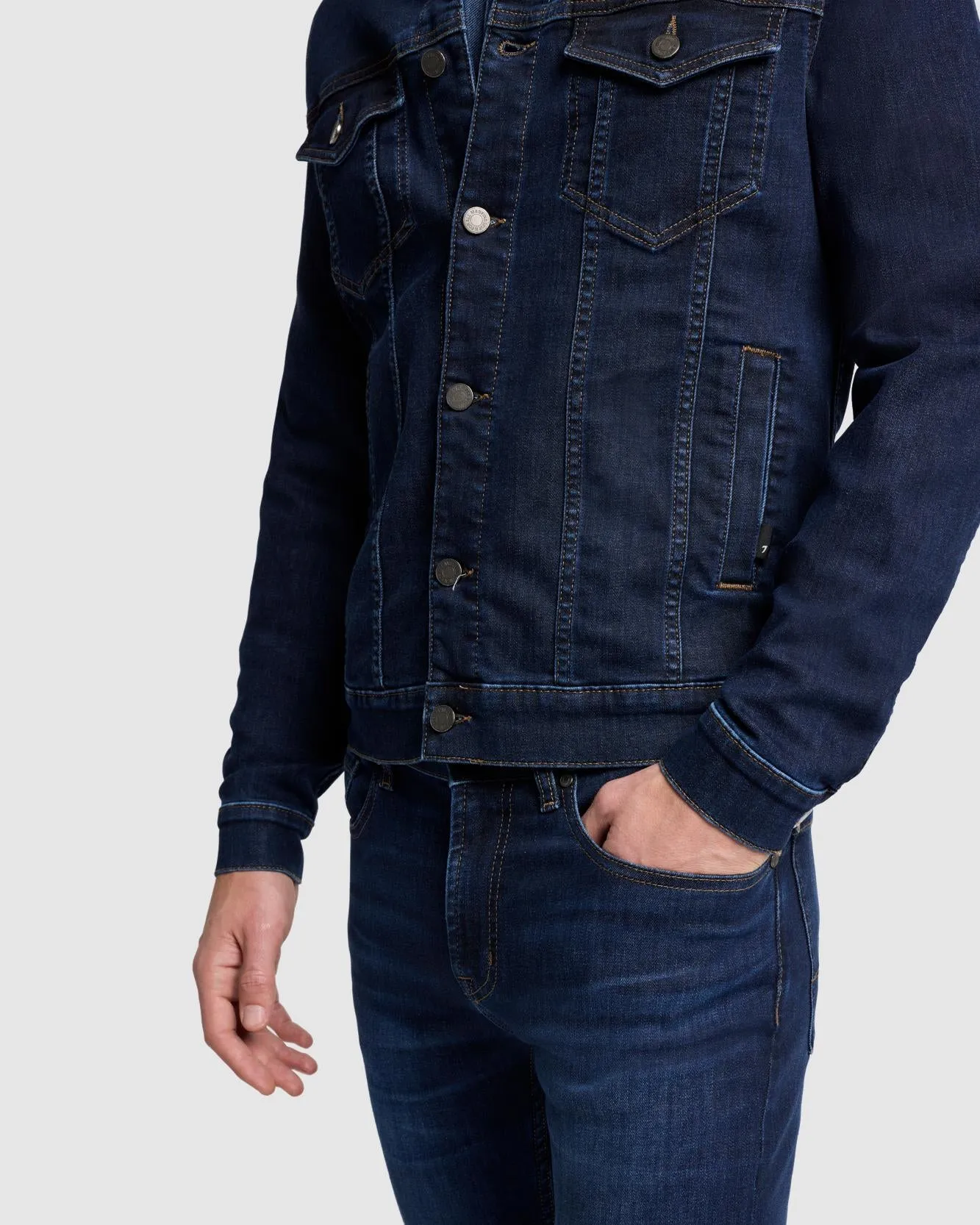 Luxe Performance Perfect Trucker Jacket in Maestro sold by 7 For All Mankind product image thumbnail 3