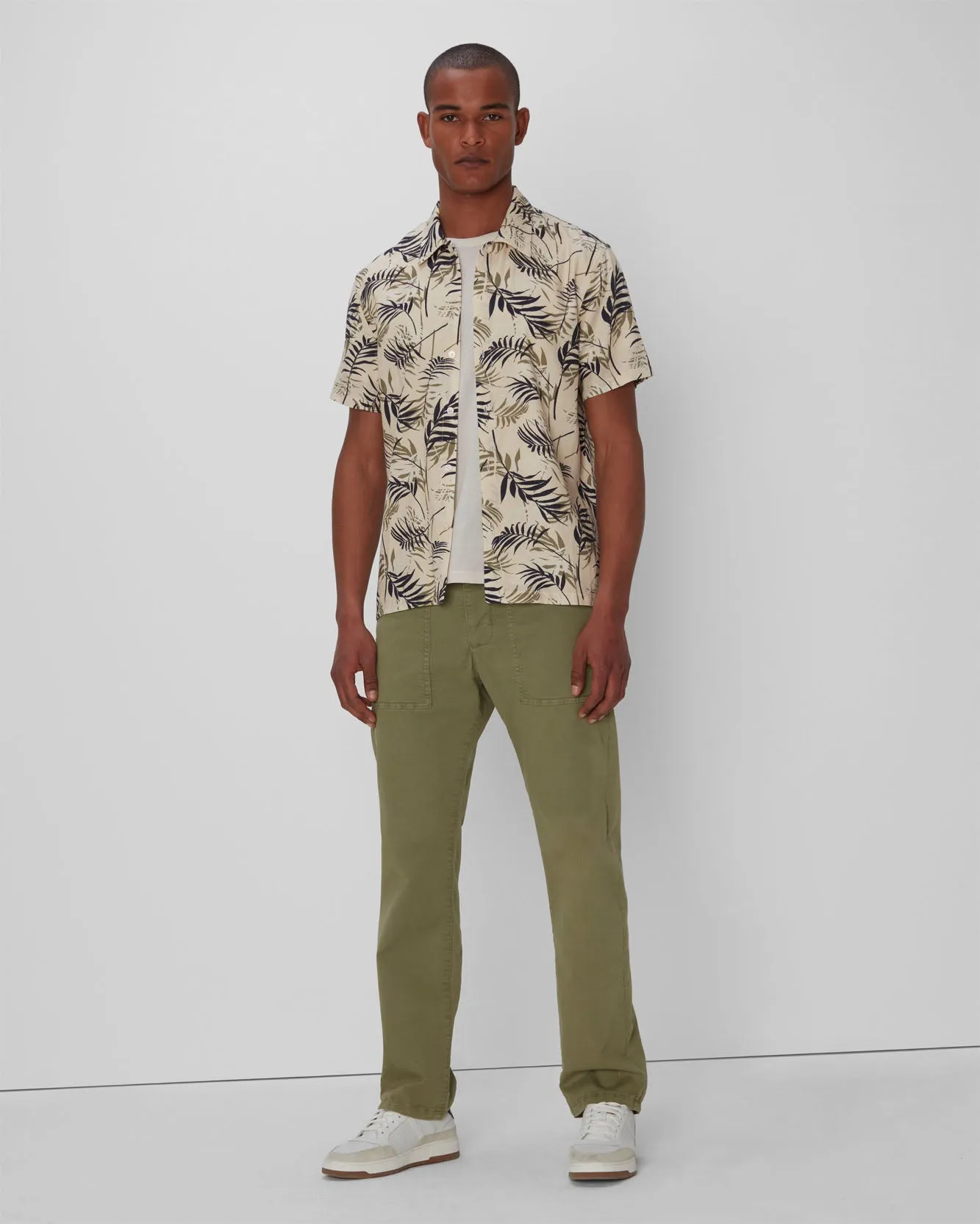 Palm Print Camp Shirt In Tea sold by 7 For All Mankind