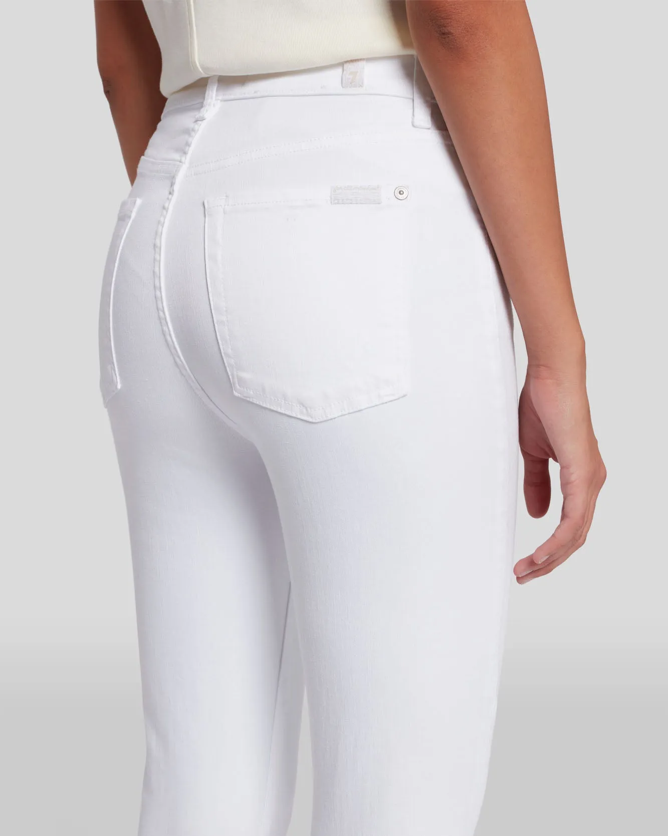 Slim Illusion High Waist Ankle Skinny in Luxe White sold by 7 For All Mankind product image thumbnail 5