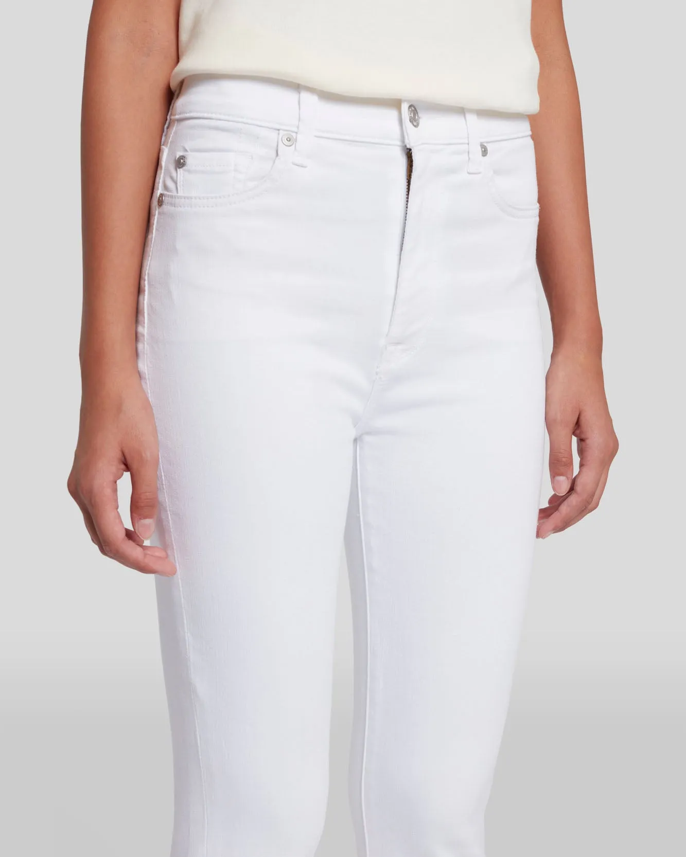 Slim Illusion High Waist Ankle Skinny in Luxe White sold by 7 For All Mankind product image thumbnail 3