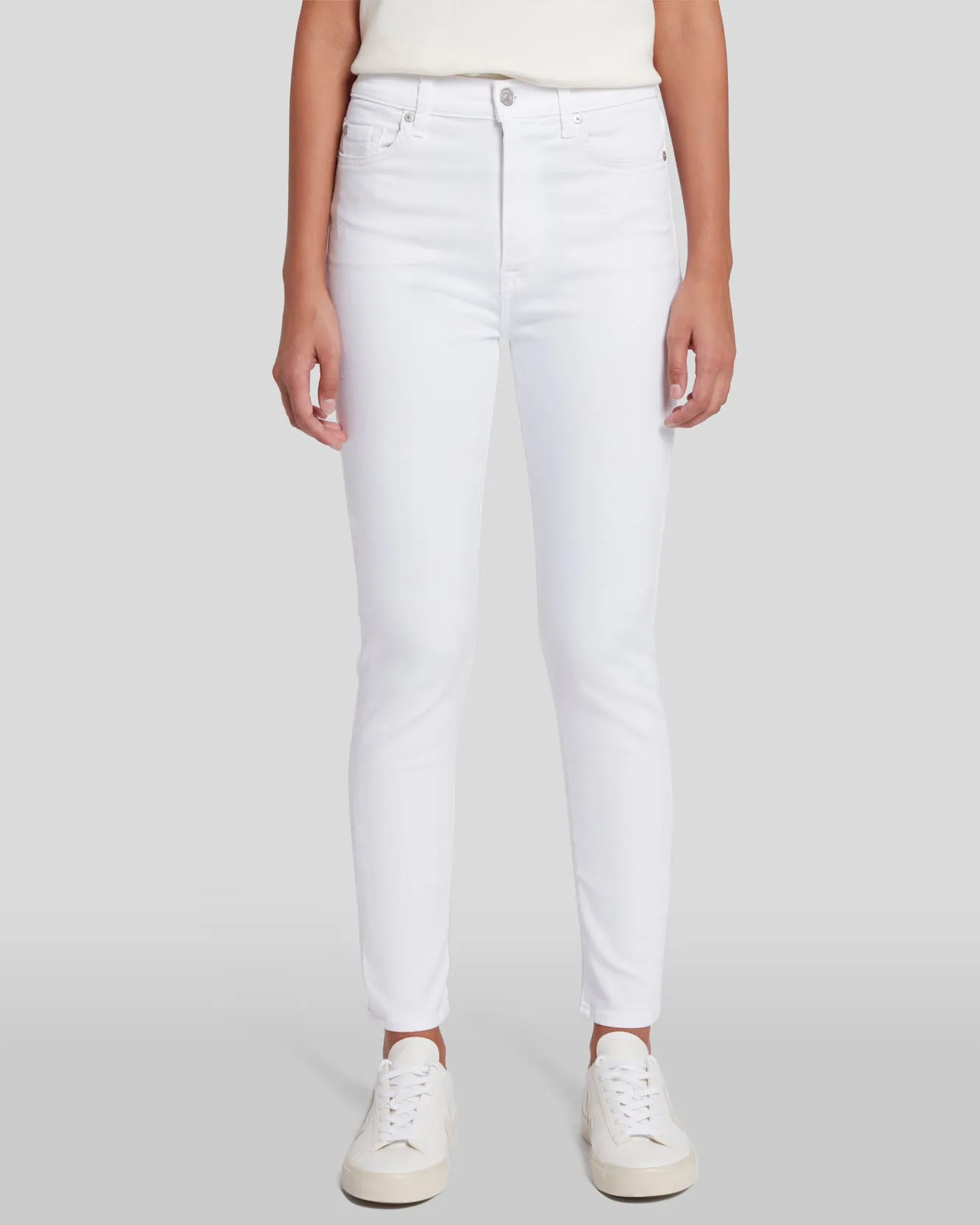 Slim Illusion High Waist Ankle Skinny in Luxe White sold by 7 For All Mankind product image thumbnail 2