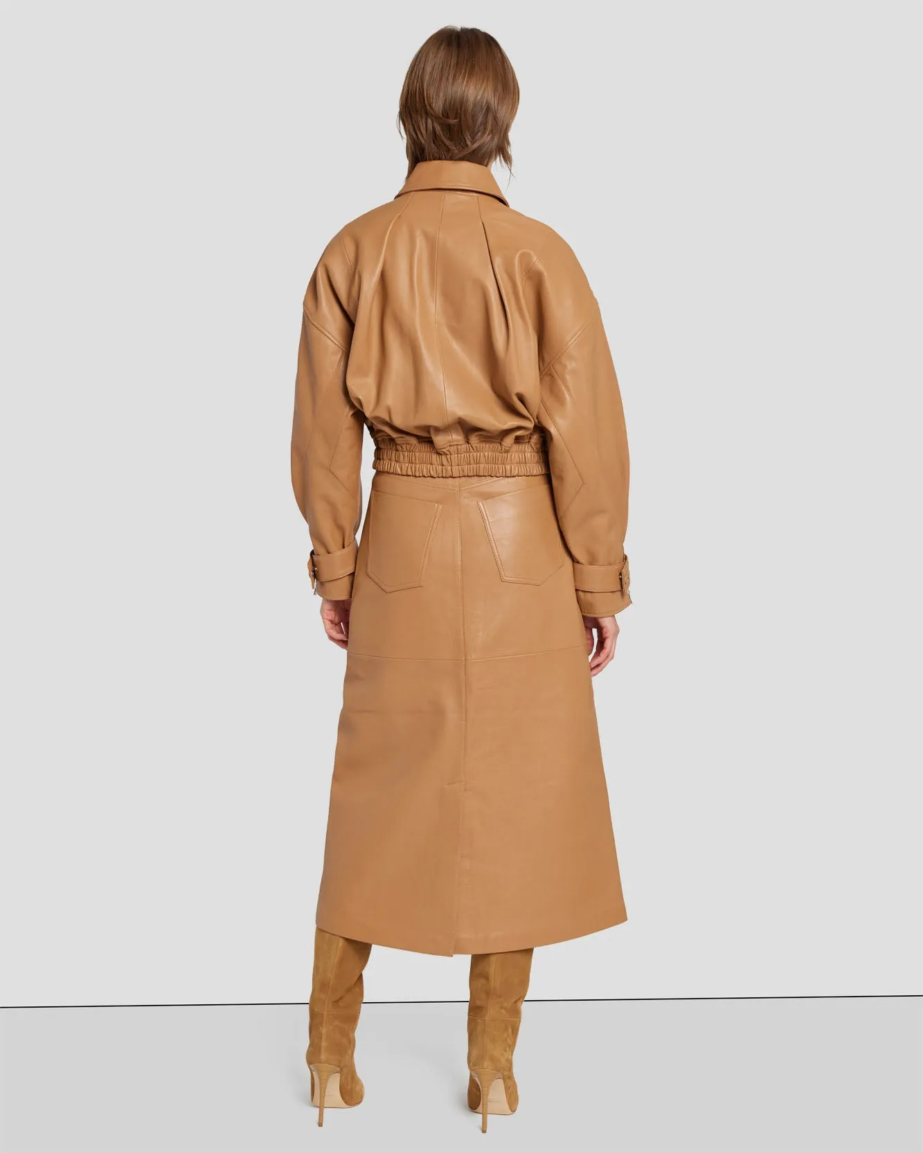 Leather Moto Jacket in Brown Sugar sold by 7 For All Mankind product image thumbnail 4