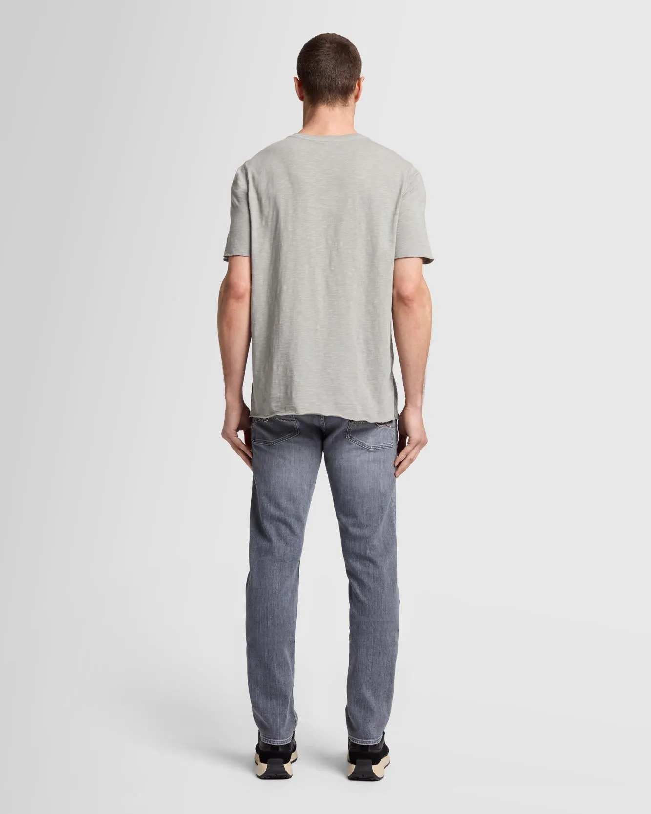 Short Sleeve Slub Henley in Sea Stone sold by 7 For All Mankind product image thumbnail 4