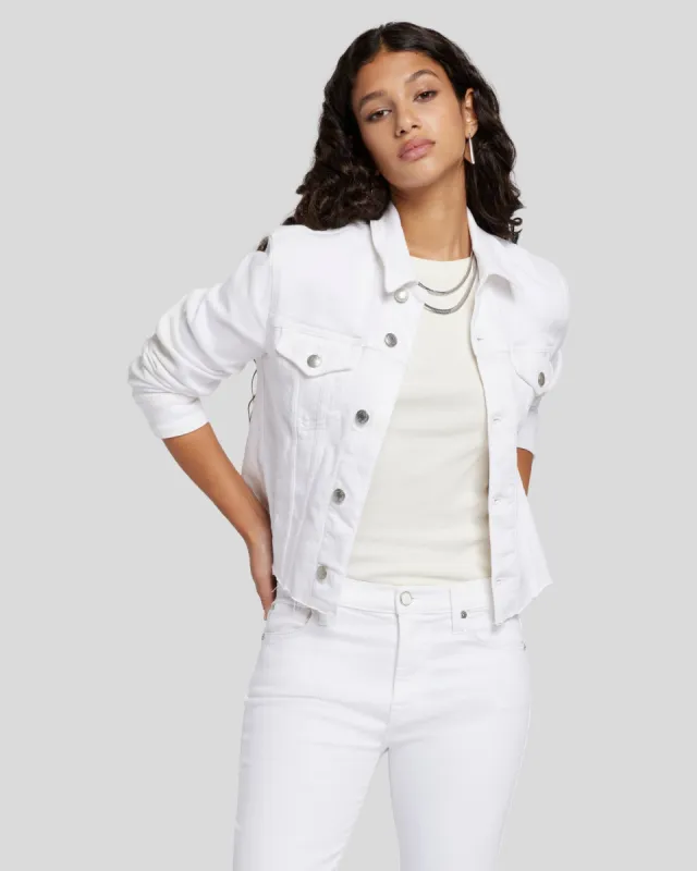 Luxe Vintage Classic Trucker With Cut Hem In Soleil sold by 7 For All Mankind