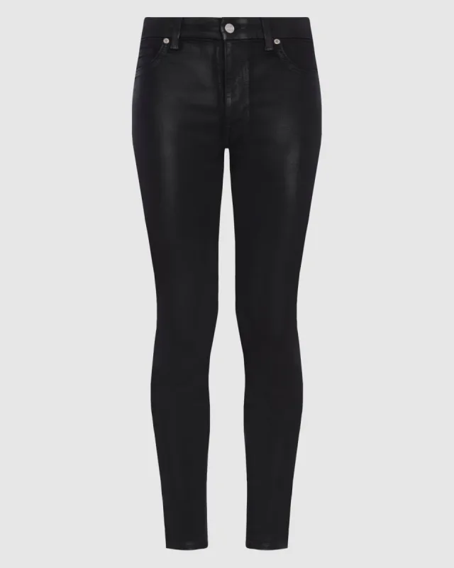 B(air) High Waist Ankle Skinny in Coated Black sold by 7 For All Mankind