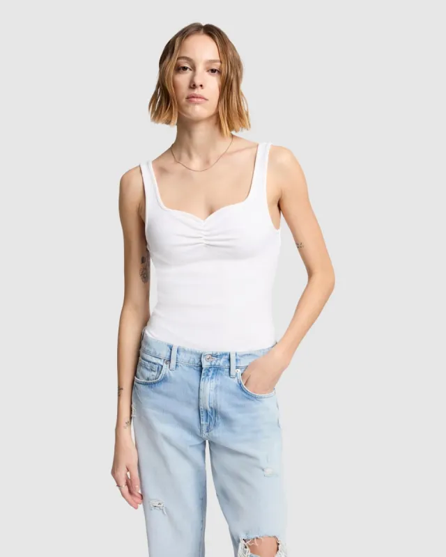 Sweetheart Tank in Vintage White sold by 7 For All Mankind