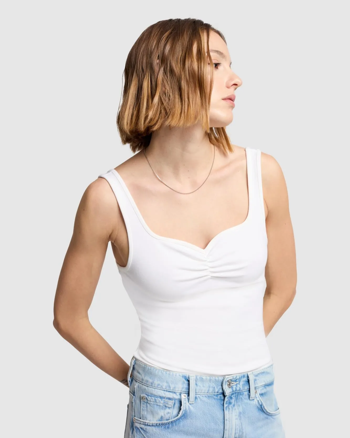 Sweetheart Tank in Vintage White sold by 7 For All Mankind product image thumbnail 2