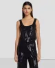 Sequin Wide Leg Knit Jumpsuit in Black sold by 7 For All Mankind