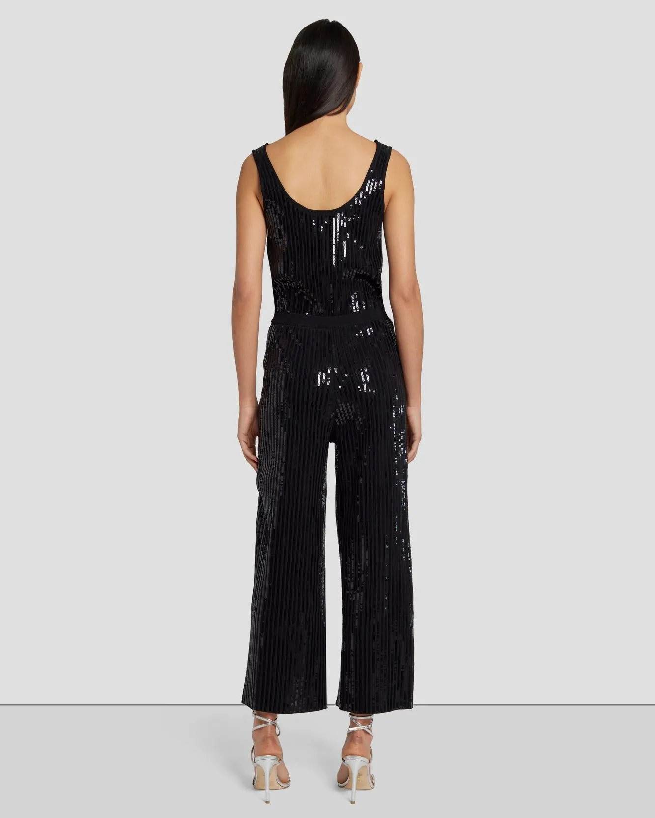Sequin Wide Leg Knit Jumpsuit in Black sold by 7 For All Mankind product image thumbnail 4