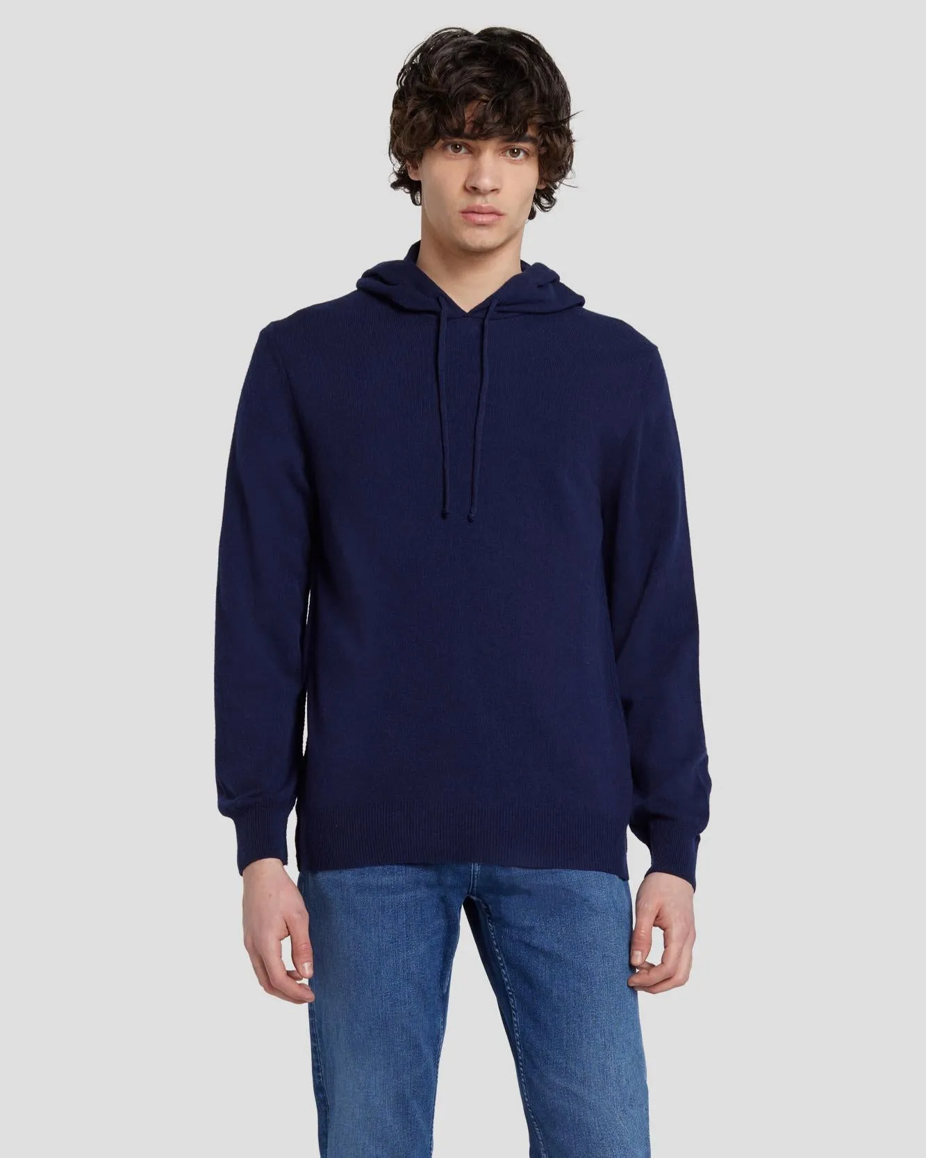 Cashmere Hoodie in Navy sold by 7 For All Mankind