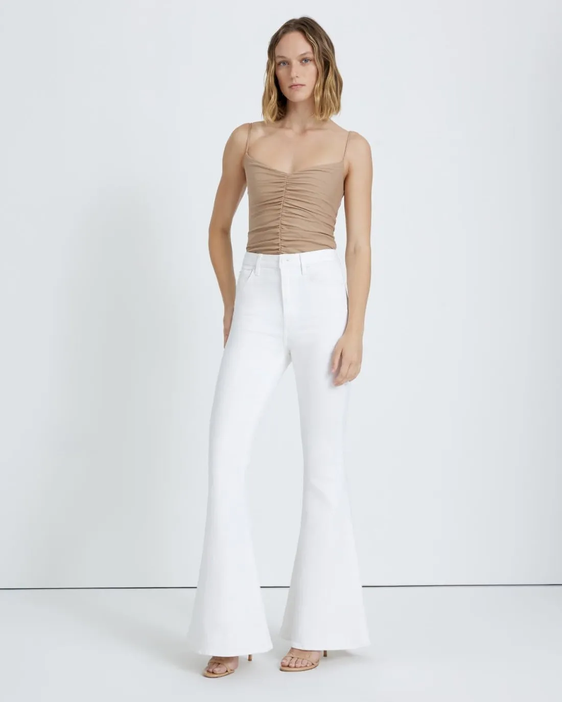 Mega Flare Jean in Clean White sold by 7 For All Mankind