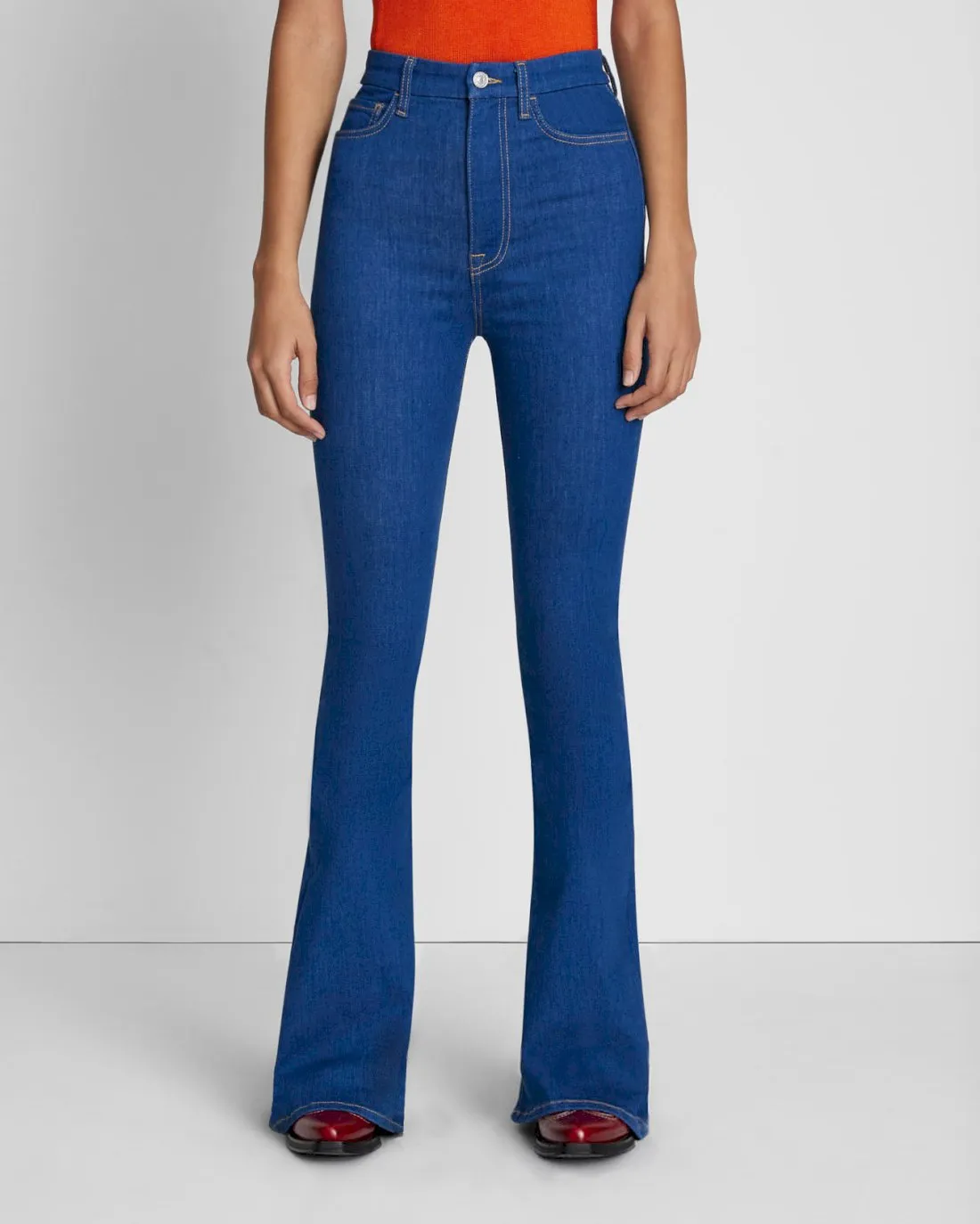 Tailorless No Filter UHR Skinny Bootcut in Aquamarine sold by 7 For All Mankind product image thumbnail 2