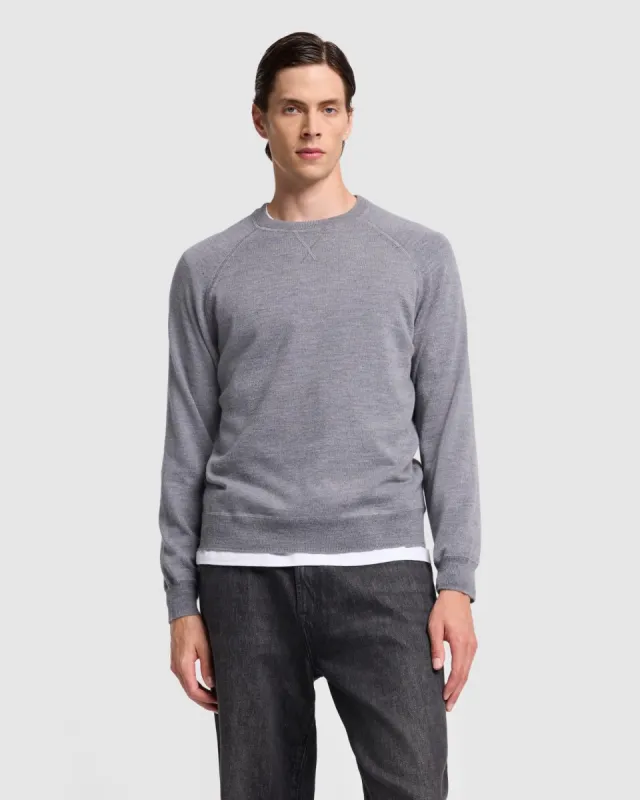 Merino Crewneck in Light Grey sold by 7 For All Mankind